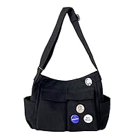 Harajuku Fairy Grunge Shoulder Bag Large Retro Handbag Aesthetic Boho Canvas Crossbody Bag Tote Bag, Women Girls Y2k