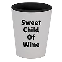 Sweet Child Of Wine - 1.5oz Ceramic White Outer and Black Inside Shot Glass