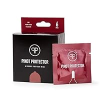 Pinot Protector Wine Bottle Stoppers - 100% Food Grade Nitrile Bottle Stoppers for Wine & Beverage Glass Bottles, Funny & Functional Novelty Gift for Wine Lovers - 6 Pack - Red