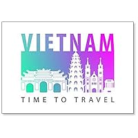 Vietnam Famous Landmark Silhouette, Time to Travel Fridge Magnet