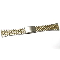 26MM Two Tone Stainless Steel Wide Thin Metal Buckle Clasp Watch Band Strap