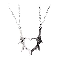 Matching Wing Necklace for Women Men Gothic Heart Wings Necklace for Couples Gifts for Boyfriend Christmas Gifts for Girlfriend Husband Wife Friendship BFF Necklace for 2