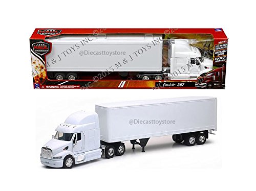 NewRay SS-12343G 1: 32 Long Haul Trucker - Peterbilt 387 (Plain ), White