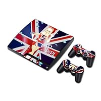 Vinyl Decal Skin/stickers Wrap for PS3 Slim Play Station 3 Console and 2 Controllers-UK flag
