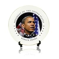 DM Barack Obama 8-inch Ceramic Presidential Decorative Plate w/Gift Box Obama for America