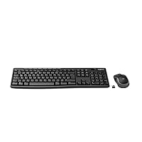 Logitech MK270 wireless keyboard and mouse set, 2.4 GHz wireless connection via nano USB receiver, long battery life, for Windows and ChromeOS PCs / laptops, German QWERTZ layout - black