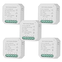 1/2/5/10 PCS Tuya One Way Smart Switch APP Remote Control WiFi Switch Timer Light Switch Compatible with Google Home/Nest Alexa - (Color: Blue)