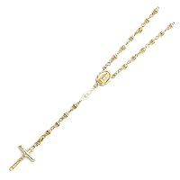 14KY 4mm Puff Ball Rosary Necklace - 26