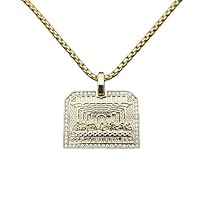 Stainless Steel Last Supper Pendant Big Jesus Gold Color Iced Out Zircon Round Necklace For Men Gift Hip Hop Jewelry (Gold Color 1-90cm)