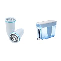 ZeroWater Starter Pack Bundle, 23 Cup Dispenser and 2-Pack Replacment Filters