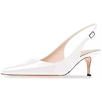 Axellion Sandals For Woman, Kitten Heel Pumps Pointed Toe Shoes Slip On Sandal Slingback Shoes For Dress