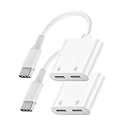 [MFi Certified] iPhone 15 Headphone Adapter Splitter, USB C to Dual USB C Headphone with PD 60W Fast Charging Adapter Splitter for iPhone 15/15 Plus/15 Pro/15 Pro Max, Support Calling + Charging