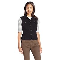 SLIM-SATION Women's Jean Style Twill Vest, Black, XL