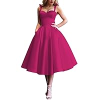 Ball Gown Vintage Cocktail Dress Party Dress Tea Length Sleeveless Spaghetti Strap Prom Dress Plus Size 2023