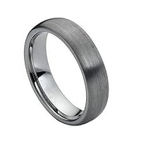 Kriskate & Co. 6mm Tungsten Wedding Band For Men and Women Brushed Dome Men’s Ring Comfort Fit Size 5-13 TCR245