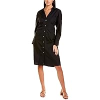 Vince Women's Long Sleeve Soft Fitted Shirt Dress