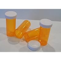 Plastic Prescription Vials/Bottles 25 Pack w/Non-CHILDPROOF Caps 8 Dram Size-New