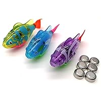 3PCS Interactive Indoor Cat Swimming Fish Toys,Best Play-time,Good Exercise Activity,Drink More Water,The Lasers Blink,Realistic Touch Toy for All Cats,Battery Included(6pcs)