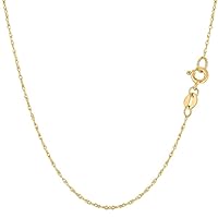 The Diamond Deal 14k REAL Yellow or White or Rose/Pink Gold .60MM Shiny Classic Solid Rope Chain Necklace for Pendants and Charms with Spring-Ring Clasp (16