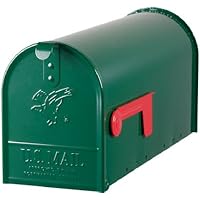 Gibraltar Mailboxes Elite Galvanized Steel Post Mounted Hartford Green Mailbox 8-3/4 in. H x 6-7/8 in. W x 20 in. L