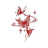Red Butterfly Colorful Temporary Tattoo Waterproof Lasting Female Flower Arm Large Pattern Arm Sticker