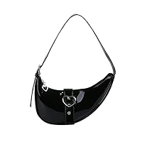 FONETTOS Y2K Saddle Hobo Bag, Women Shoulder Purse Moon Bag Handbag Fashion for Girls