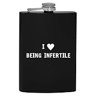 I Heart Love Being Infertile - 8oz Hip Drinking Alcohol Flask