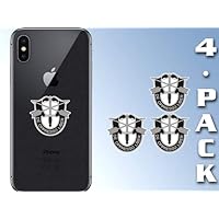 4 Pack: Small Special Forces USASOC Crest Sticker (Army v-42 Laptop Cell Logo oppresso Green Beret Vinyl Decal for Laptop or Cell Phone) U.S. Army Licensed