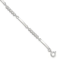 5.25mm 925 Sterling Silver CZ Cubic Zirconia Simulated Diamond With 1in Extension Bracelet 7.25 Inch Jewelry Gifts for Women