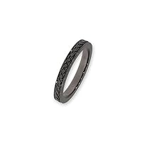 0.62 Ct. Black Rhodium Plated Sterling Silver Lab Created Black Diamond All-Around Band Ring Full Eternity Band Ring, Women's Band Ring, Stackable Ring Engagement Ring For Her.