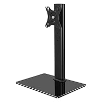 KKTONER Single Computer Monitor Stand Free Standing Desk Vesa Mount for 13 inch to 32 inch Screen Height Adjustable Monitor Mount Swivel Vesa 75 * 75mm/100 * 100mm Hold up 77Lbs