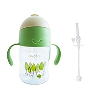 Evorie Tritan Weighted Straw Sippy Cup with Handles for Baby and Toddlers 6 months, incl 1 replacement straw pack (Amazon)