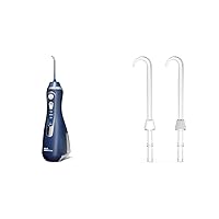 Waterpik Cordless Advanced Water Flosser for Teeth, Gums, Braces, Dental Care with Travel Bag & Genuine Implant Denture Replacement Tips, Water Flosser Tip Replacement, DT-100E