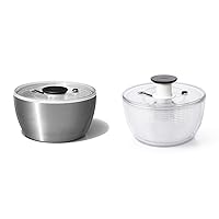OXO Stainless Steel Salad Spinner & Good Grips Large Salad Spinner - 6.22 Qt.