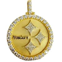 DTJEWELS 1.50 CT Round Cut VVS1 Diamiond Medallion Unisex Charm Pendant 14k Yellow Gold Plated Sterling Silver