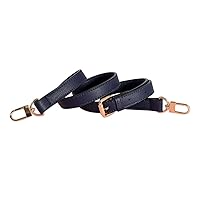 Leather Strap for Purse Replacement Purse Straps Crossbody Leather Bag Strap Strap for Purse Gold Clasp Navy Blue