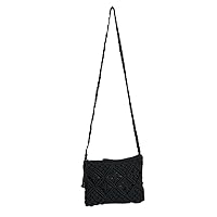 MdouLy Boho Crossbody Summer Bag for Women Beach Shoulder Handbag Clutch Crochet Woven Handmade Purse Bag Tassel