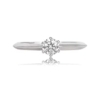 0.75 CT Excellent DE Color/VVS1 Round Cut Moissanite Solid 14K White Gold/925 Sterling Silver Solitaire Anniversary, Engagement Ring