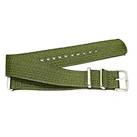 20MM Green Nylon ONE Piece Slip Thru Military Diver Watch Band FITS Weekender