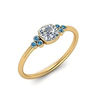Choose Your Gemstone Petite Bezel Set Diamond CZ Ring yellow gold plated Cushion Shape Petite Engagement Rings Matching Jewelry Wedding Jewelry Easy to Wear Gifts US Size 4 to 12