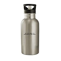 I'm Too Tired To Pretend To Be Nice - Stainless Steel 20oz Water Bottle, Silver