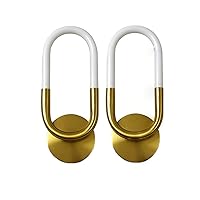 2-Pack Gold Ring Wall Light with Acrylic Tube Wall Sconce, Modern LED Metal Wall Lamp, Simple Hallway Wall Lighting Fixtures, Slim Bedroom Bedside Lights 16W - Warm Light
