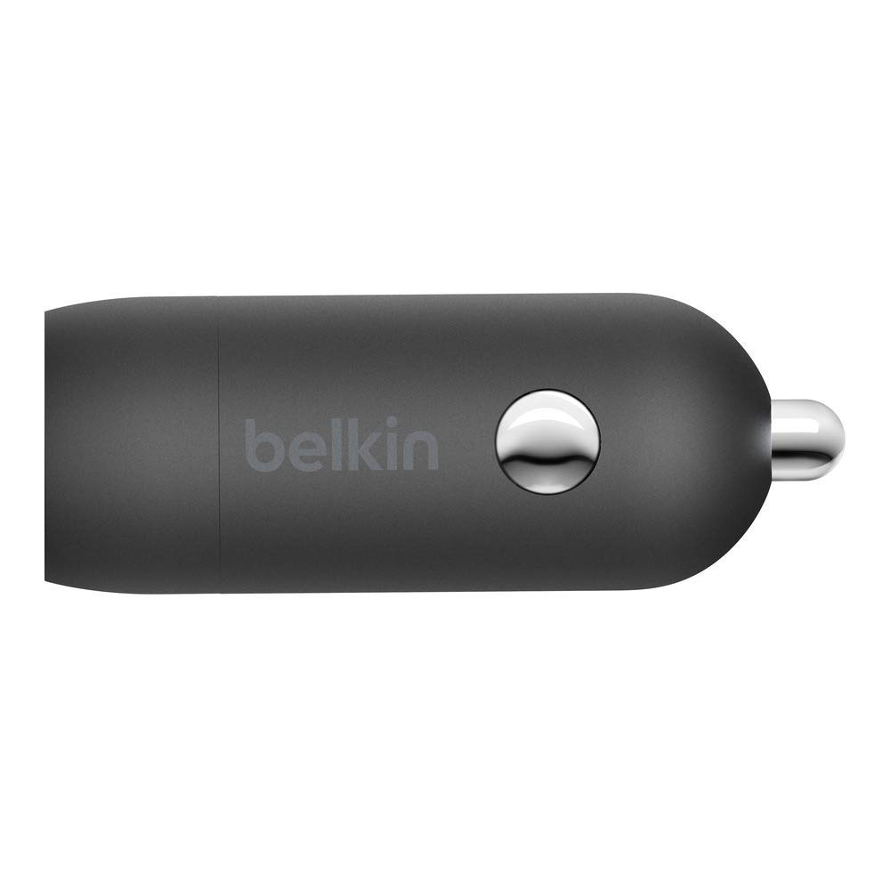 Belkin 20 Watt USB C Car Charger with Fast Charging for Apple iPhone 14, 14 Pro, 14 Pro Max, iPhone 13, 13 Pro, 13 Pro Max, iPad Pro Samsung Galaxy S22 Ultra & More (Cable Not Included) - Black