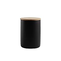 Seasoning containers 260ML 800ML 1000ML Ceramic Storage Tank Sealed Coffee Storage Bottle with Lid Spice Jar Container Tea Pot Grain Organizer (Color : L black)