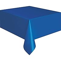 Royal Blue Solid Rectangular Plastic Table Cover (54