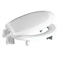 Centoco 3 inch Raised Toilet Seat for Seniors, Round, Closed Front With Cover, Plastic, Made in the USA, 3L440STS-001, White