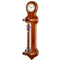 Galileo Thermometer w/Wood Base & Clock