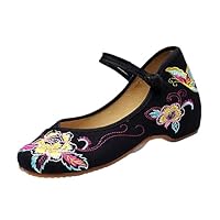 Chinese Embroidered Women Canvas Costume Flat Shoes Ladies Comfort Ballets Old Beijing Embroidery Ballerinas