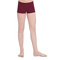 Capezio girls Boys Cut Low Rise athletic shorts, Maroon, 6 8 US