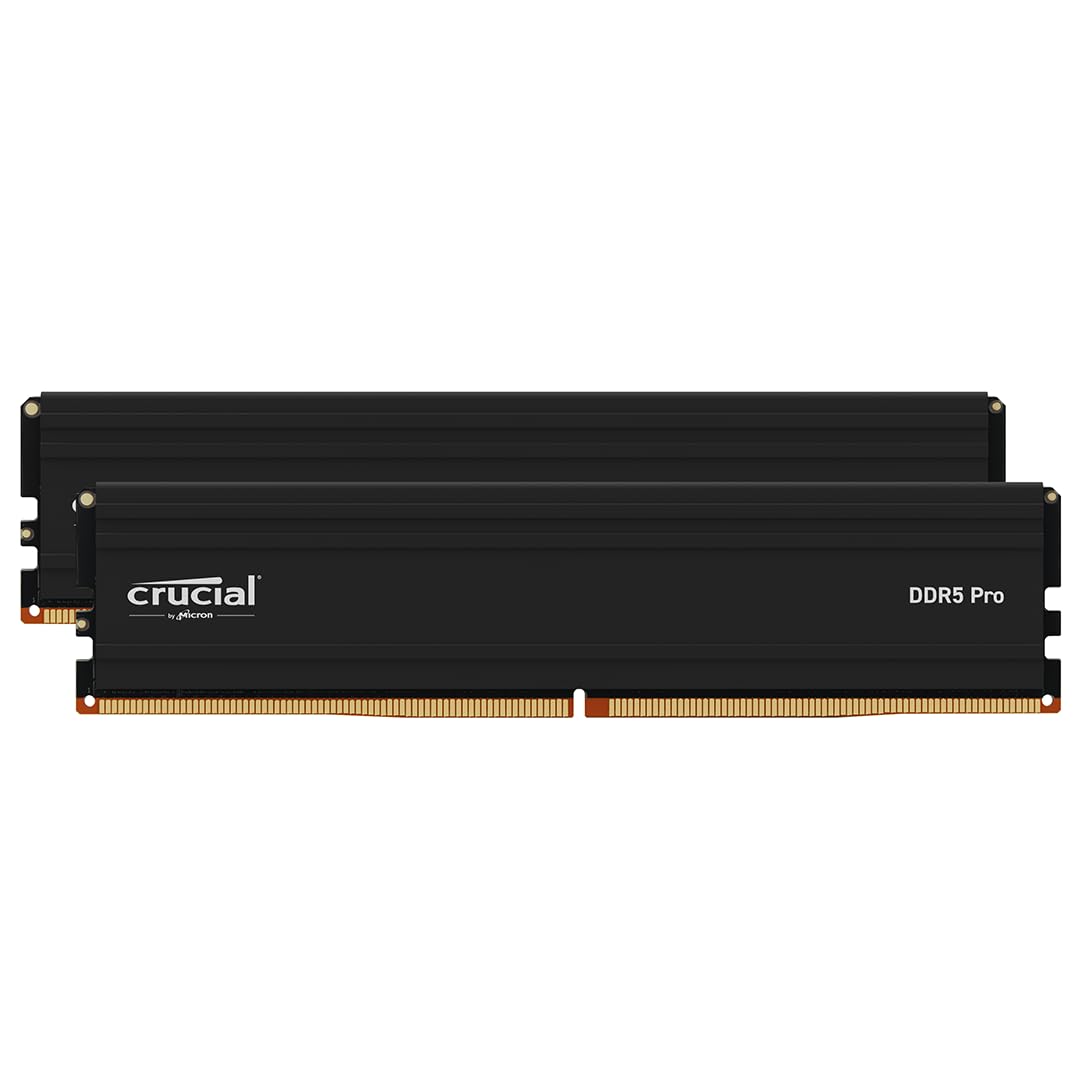 Crucial Pro RAM 32GB Kit (2x16GB) DDR5 6000MHz (or 5600MHz or 5200MHz or 4800MHz) Desktop Memory CP2K16G60C48U5